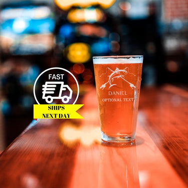 Personalized Fishing Pint Glass